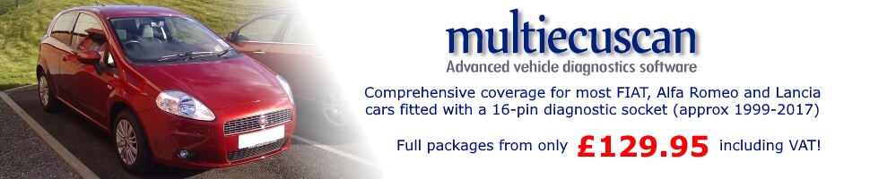 MultiECUScan package for Fiat, Alfa Romeo & Lancia cars