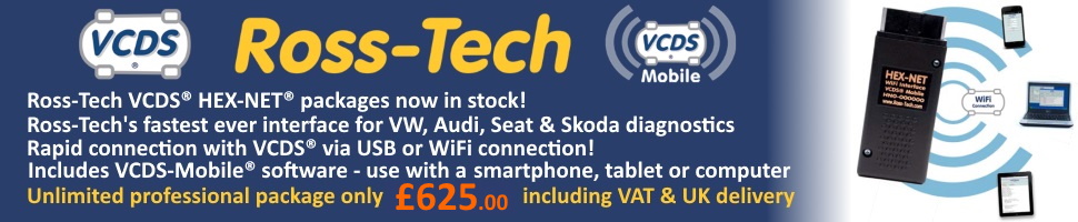Ross-Tech VCDS HEX-NET wireless packages now in stock!