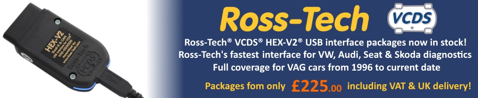 Ross-Tech VCDS HEX-V2 wireless packages now in stock!