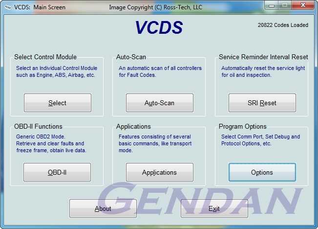VCDS - Main Screen
